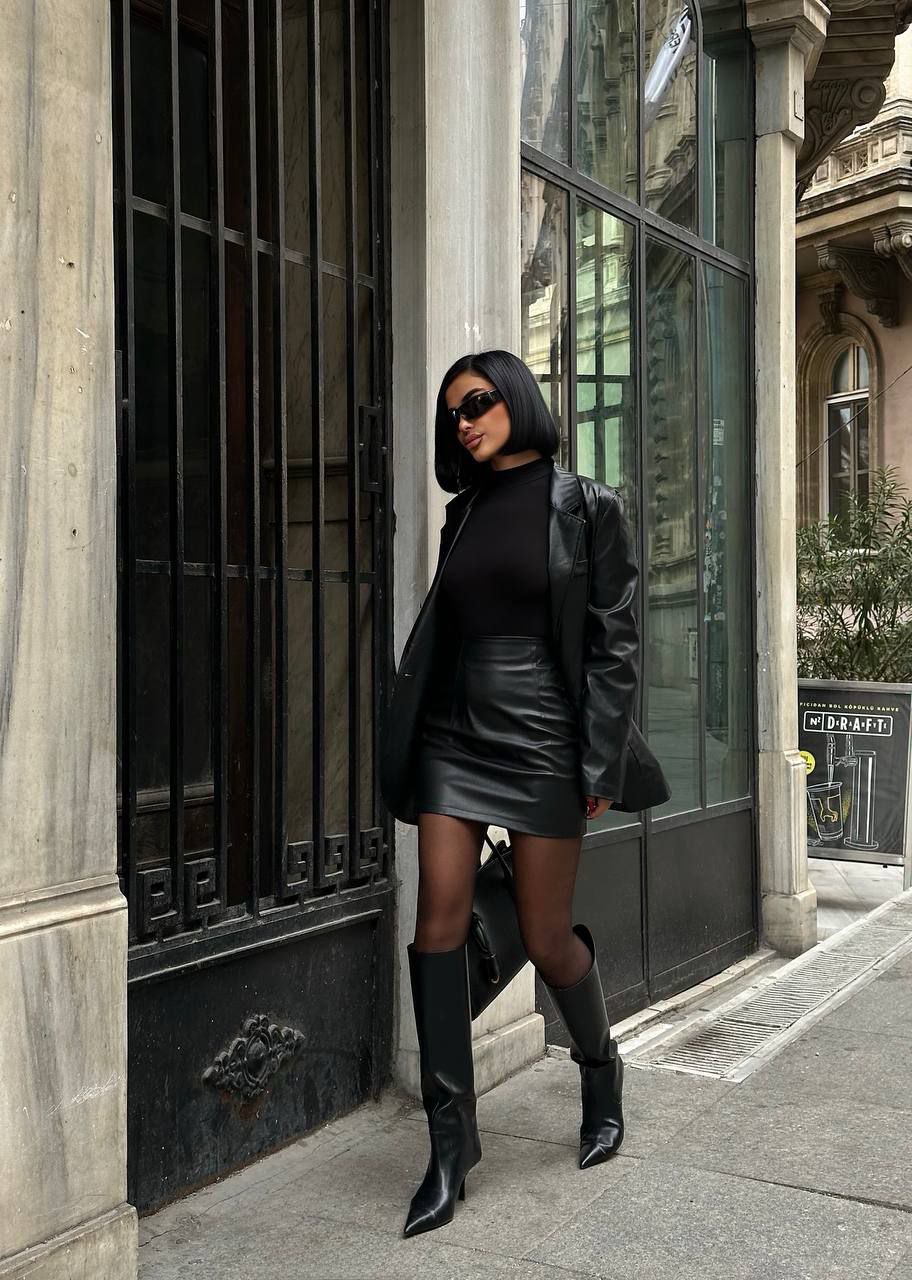 New season skirt and jacket leather - Image 2